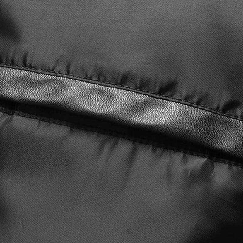 Tucano Men's Padded Stand Collar PU Leather Spliced Jacket