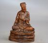 Chinese Antique Vintage Boxwood Carving Exquisite Zhuge Liang Statue Home Decor