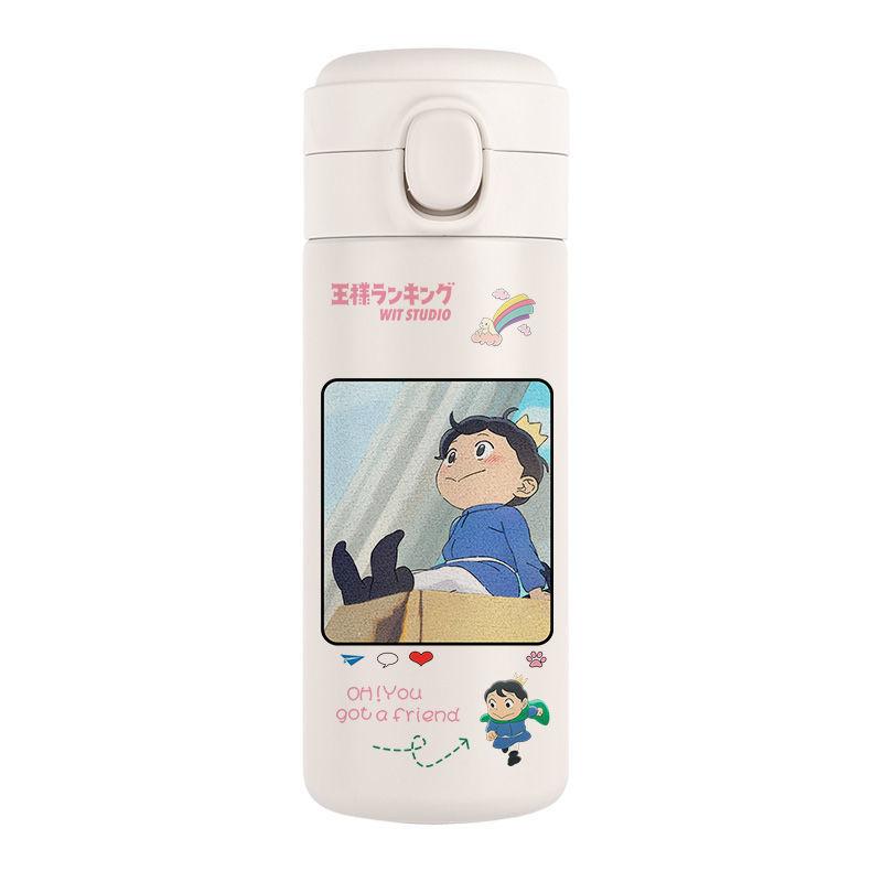 Рейтинг королей Боджи Пара термос-кружка Милая студенческая чашка для воды мультяшная студенческая с откидной крышкой 304 нержавеющая сталь подарок