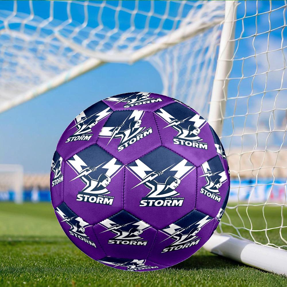 Melbourne Storm Team Size 5 Soccer Ball, Suitable for Training and Matches, High-Elasticity, Wear-Resistant Material Gift for Fan