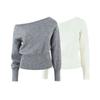Za New Fall Women's Clothing 2025 Fashion Style French Retro Fashion Long Sleeve Sexy off-the-Shoulder Shoulder-Baring Sweater