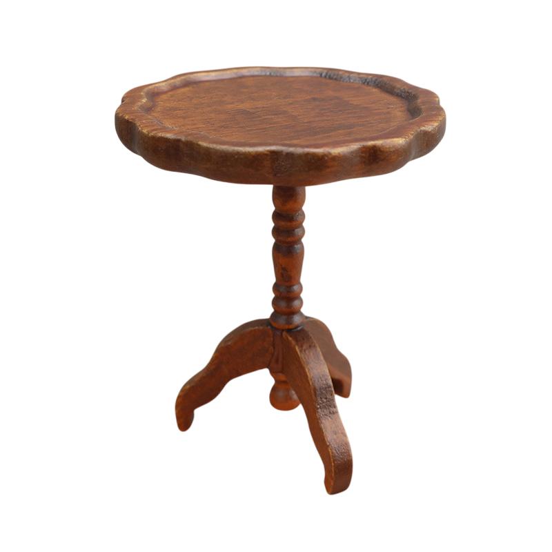 1:12 Миниатюрный круглый столик для кукольного домика Журнальный столик Приставной столик Мебель для дома Модель Декор Игрушка Кукольный домик Аксессуары