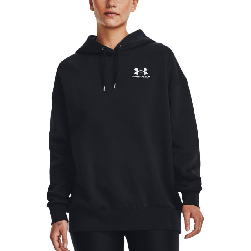 Under Armour Свободная толстовка с капюшоном и принтом букв, женская толстовка с капюшоном, черная 1379495-001