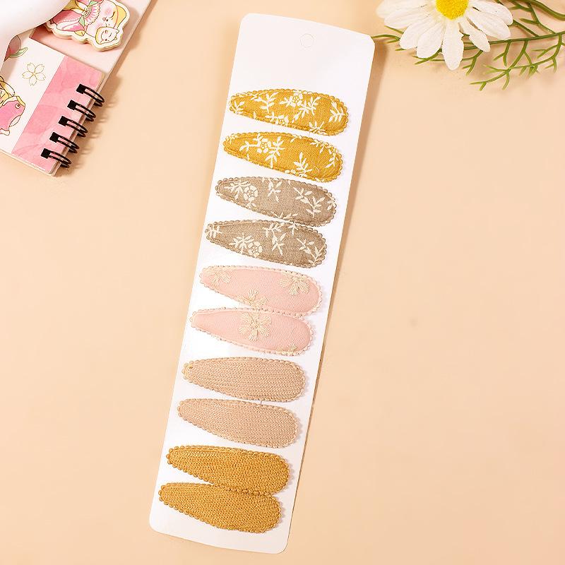 10 шт./компл., хлопковые заколки-бантики для волос с принтом для новорожденных, тканевые заколки в клетку, головные уборы для девочек, детские аксессуары для волос