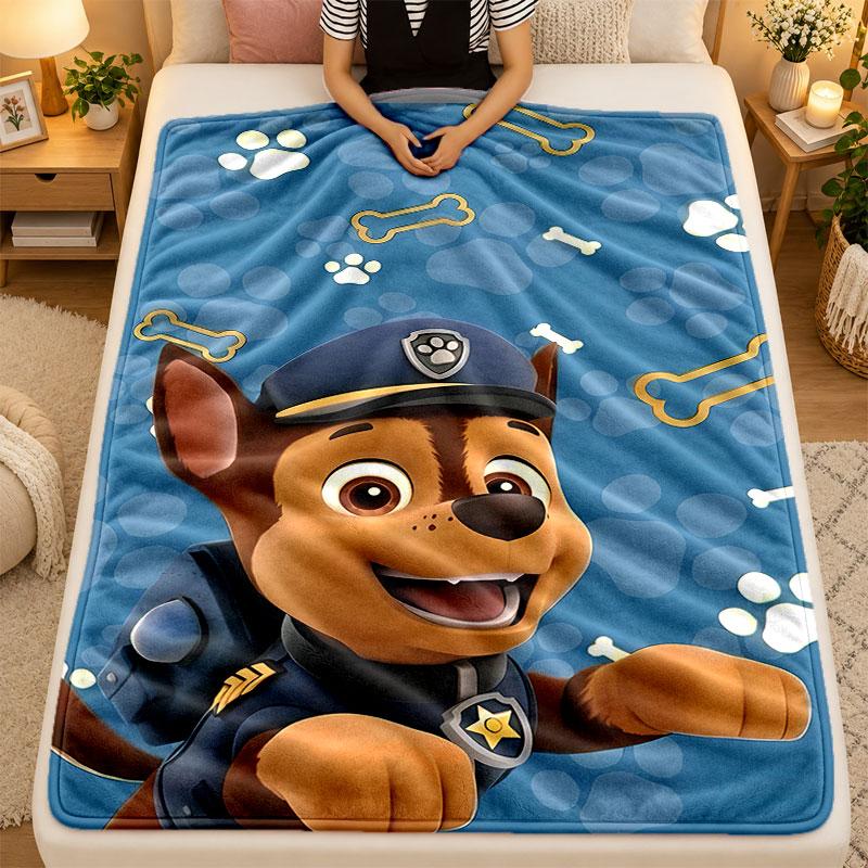 Flannel BlanketPaw Patrol Warm Soft Throw Blanket for Indoor Sofa Bed Living Room Use