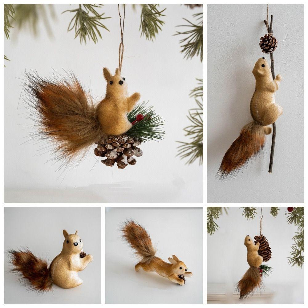 Foam Christmas Tree Decorations DIY Simulated Squirrel Pendant Home Party
