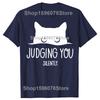 Funny Cat Judging You Silently 100% Cotton T-shirts Men Women's Fashion Casual Tshirt Loose Oversized Streetwear T Shirt