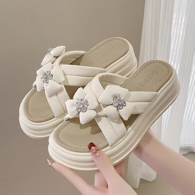 Крутые шлепанцы на толстой подошве с увеличением роста, женские летние, модные с юбками, новые шлепанцы, большой размер, пляжная обувь