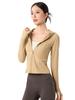 Женская спортивная куртка slim-fit с флисовой подкладкой - Теплый топ с капюшоном для фитнеса, бега на улице и йоги