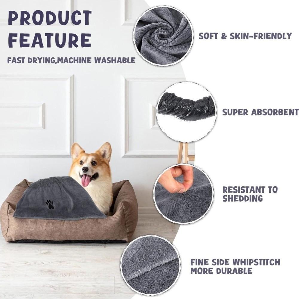 Highly Absorbent Pet Grooming Towel Microfiber Pet Cloth Breathable Dog Towels Drying Dogs
