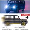1/24 масштаб Benz G63 AMG модель автомобиля, игрушечный автомобиль из цинкового сплава со звуком и светом для детей, подарок для мальчиков и девочек