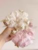 1pc Rose Flower Bow Lace Edge Large Intestine Hair Ring, Spring Elegant Flower Head Rope, High-end Ponytail Delicate Head Rope