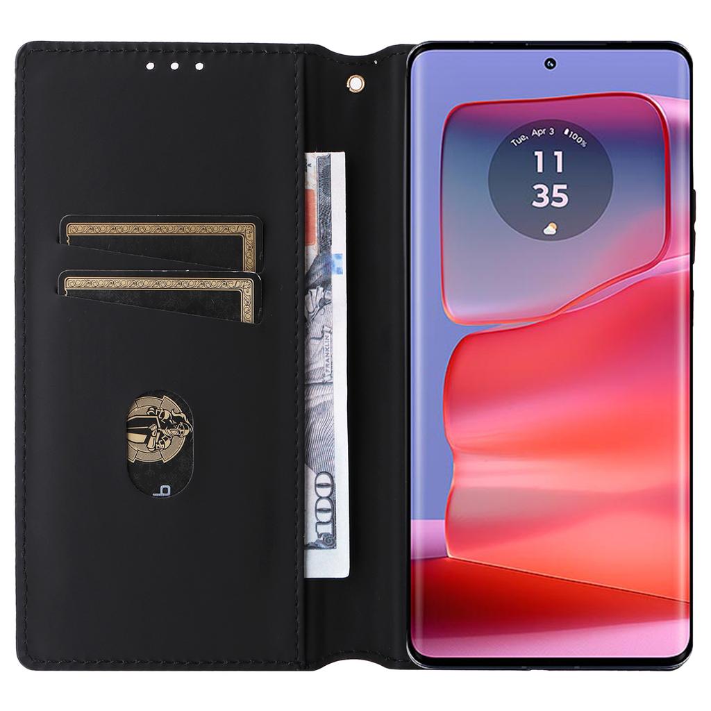 For Motorola Edge 50s Pro 5G/Edge 50 Pro 5G/Edge 50 5G Wallet Case Magnetic Closing Rhombus Leather Phone Cover