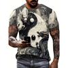 Мужская мода 3D-печать Мужская футболка Круглый вырез Короткий рукав Модный уличный стиль