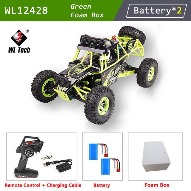 WLtoys 12428 1:12 4WD Радиоуправляемая гоночная машина Высокоскоростной Внедорожник с дистанционным управлением Сплав Грузовик-скалолаз Светодиодная подсветка Багги Игрушки для мальчиков Подарок детям