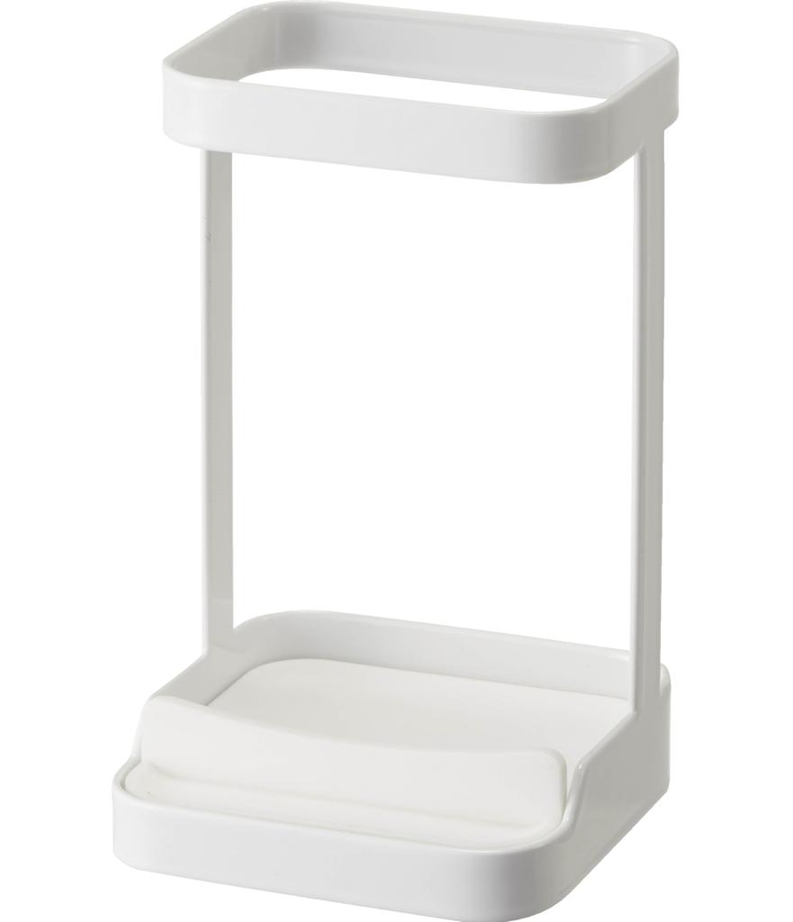 Yamazaki Jitsugyo 5062 Hair Iron Stand Tower with Heat Resistant Tray, White Approx. 10.5X10.5X16.5cm Tower Hair Iron Holder