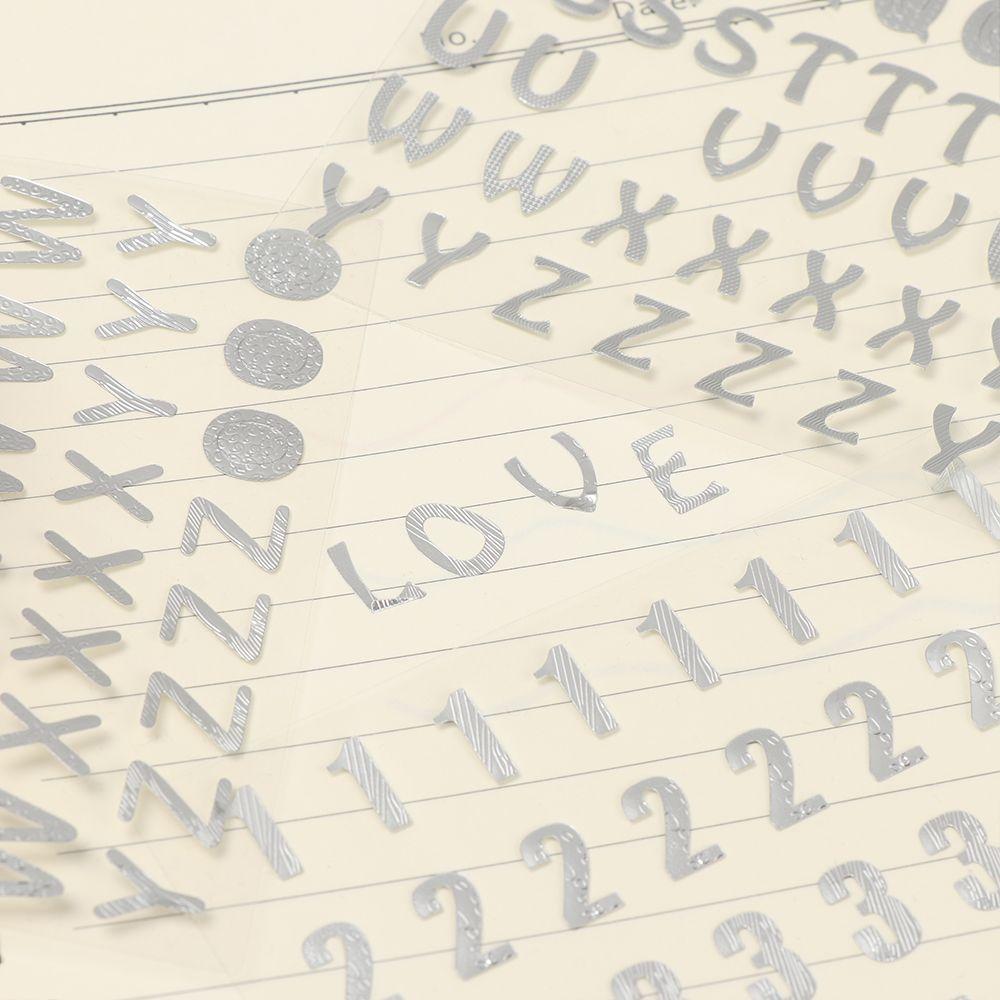Decor Scrapbook Bronzing Pattern Planner Number sticker Letter Self Adhesive Twinkle stickers