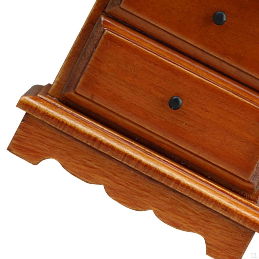 Деревянная тумбочка для кукольного домика 1/12 масштаб миниатюрная прикроватная тумбочка, кукольный столик для