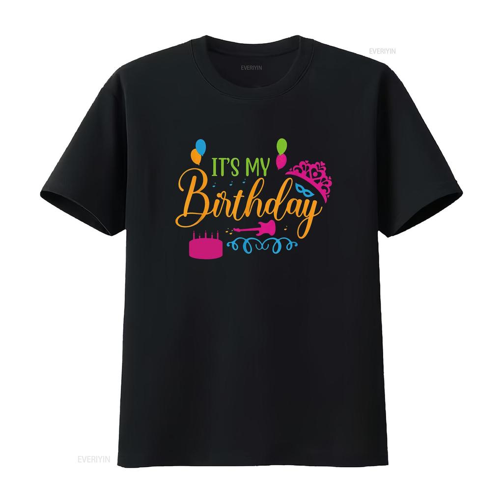 Женская футболка It s My Birthday Happy винтажная стираная мужская дышащая с принтом мягкая эластичная удобная немного