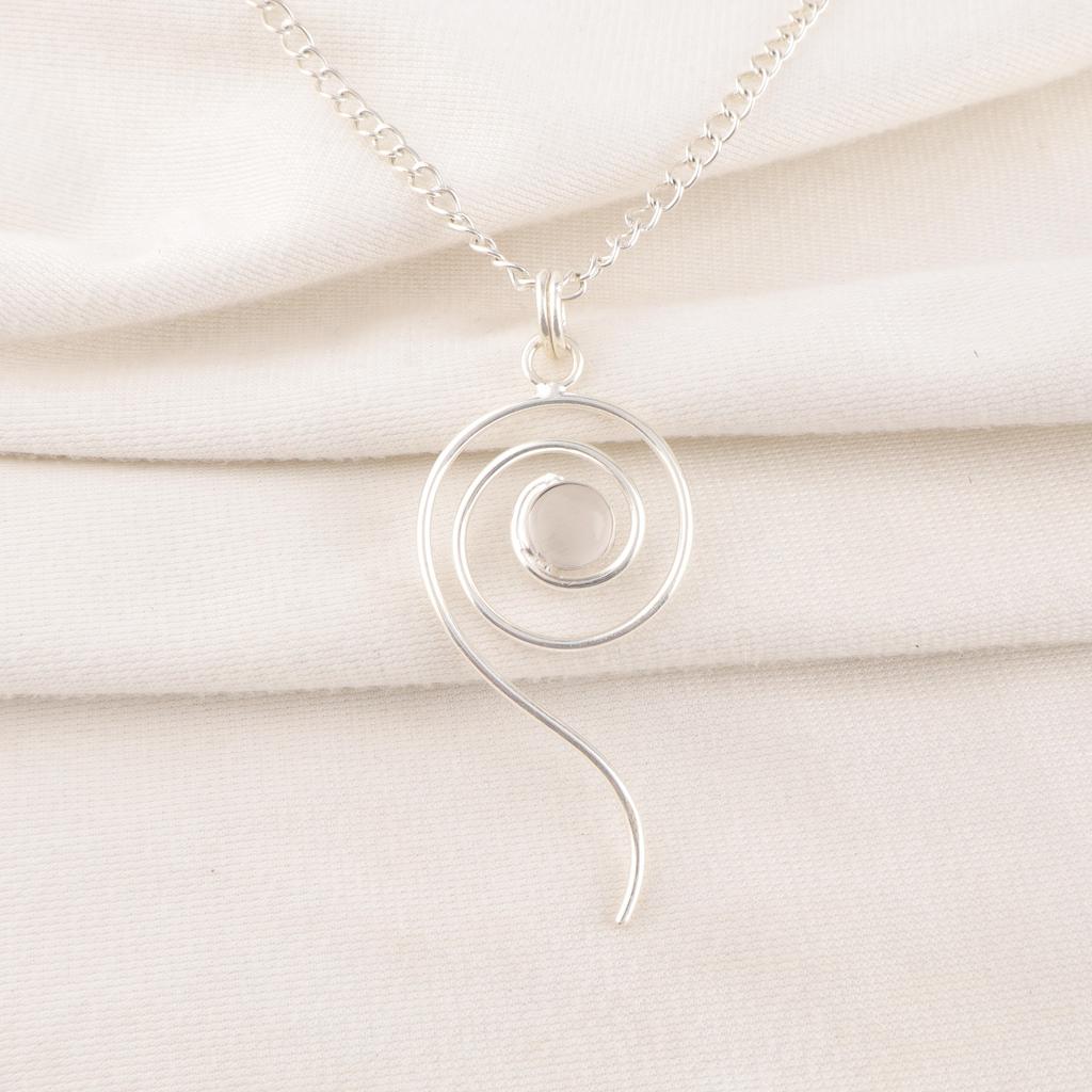 Прекрасные украшения из селенита, кулон из драгоценного камня ручной работы, ювелирное изделие-кулон из стерлингового серебра 925 пробы, для подарка на помолвку