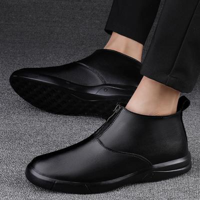 Модные новые зимние ботинки Chelsea мужские ботинки Plus Velvet деловые ботинки из натуральной кожи толстая подошва высококачественные ботильоны зимние ботинки