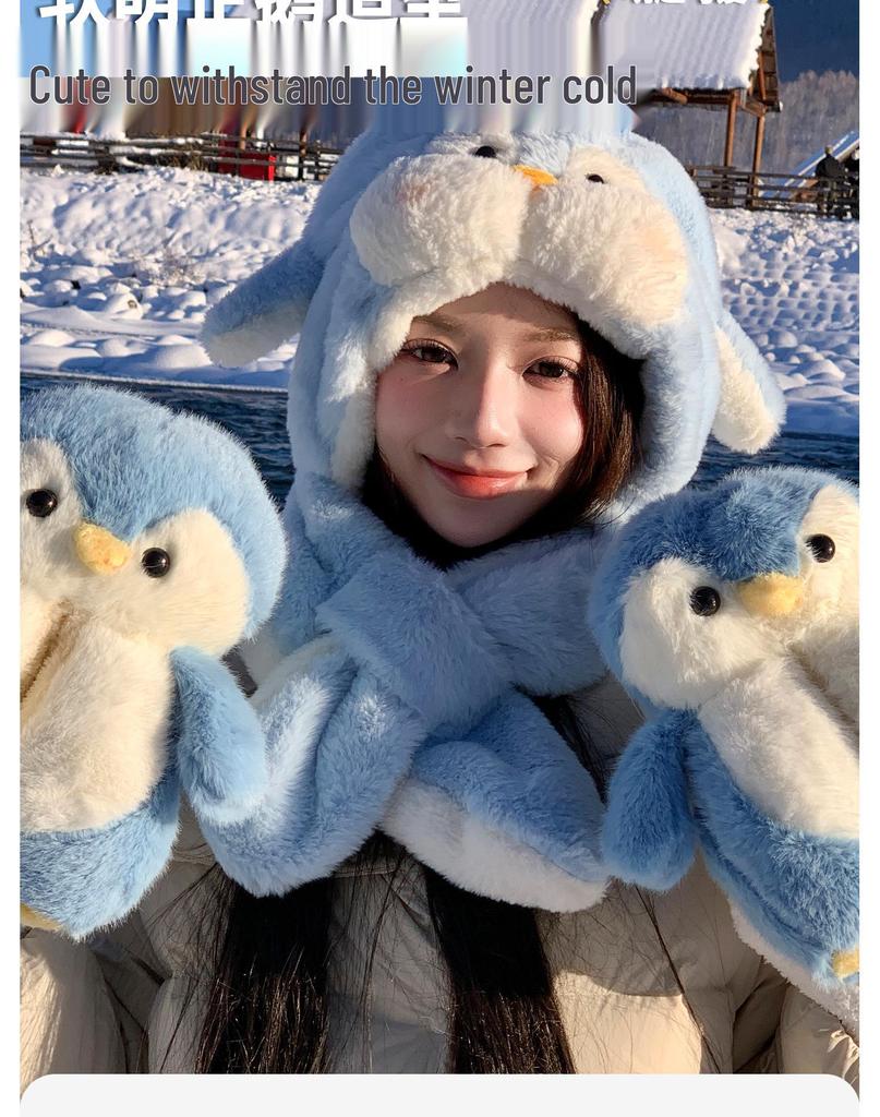 Пингвин Хлопковые Плюшевые Нескользящие Домашние Тапочки для Детей и Пар - Теплые, Милые, Утолщенные