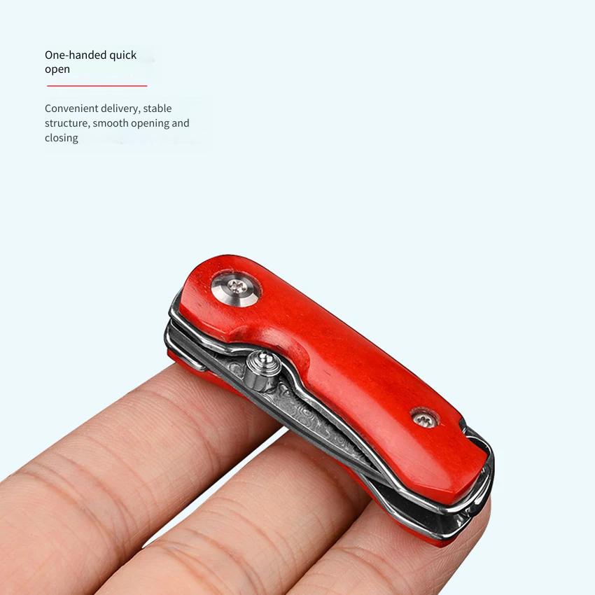 New Style Dyed Bovine Bone Knife Keychain -  Steel Mini Folding Knife, Portable Sharp Knife EDC Tool