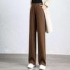 Women's Wool Fleece-Lined High-Waisted Wide-Leg Pants for Autumn/Winter 2025