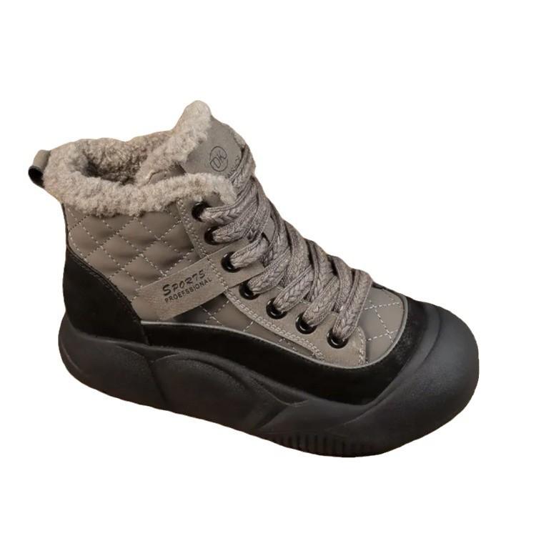 Soft Leather European Station Velvet Warm New Short Boots Women's Winter 2024 New Popular Cotton Shoes Lamb Wool High-top Shoes