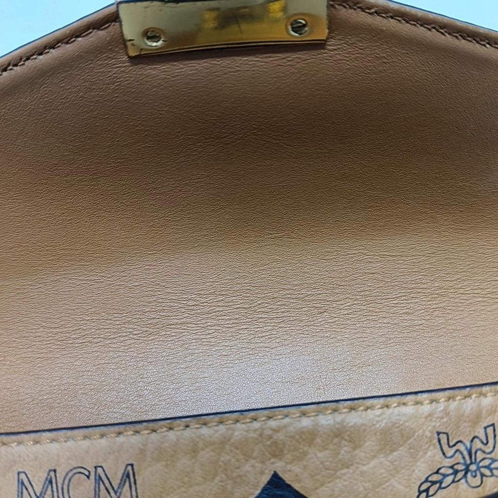 [Pre-Owned] Millie Visetos Metallic Hardware Laurel Leaf Lock Monogram Smooth Envelope Crossbody Bag Coated Canvas Napa Leather Shoulde - Good #6W719I