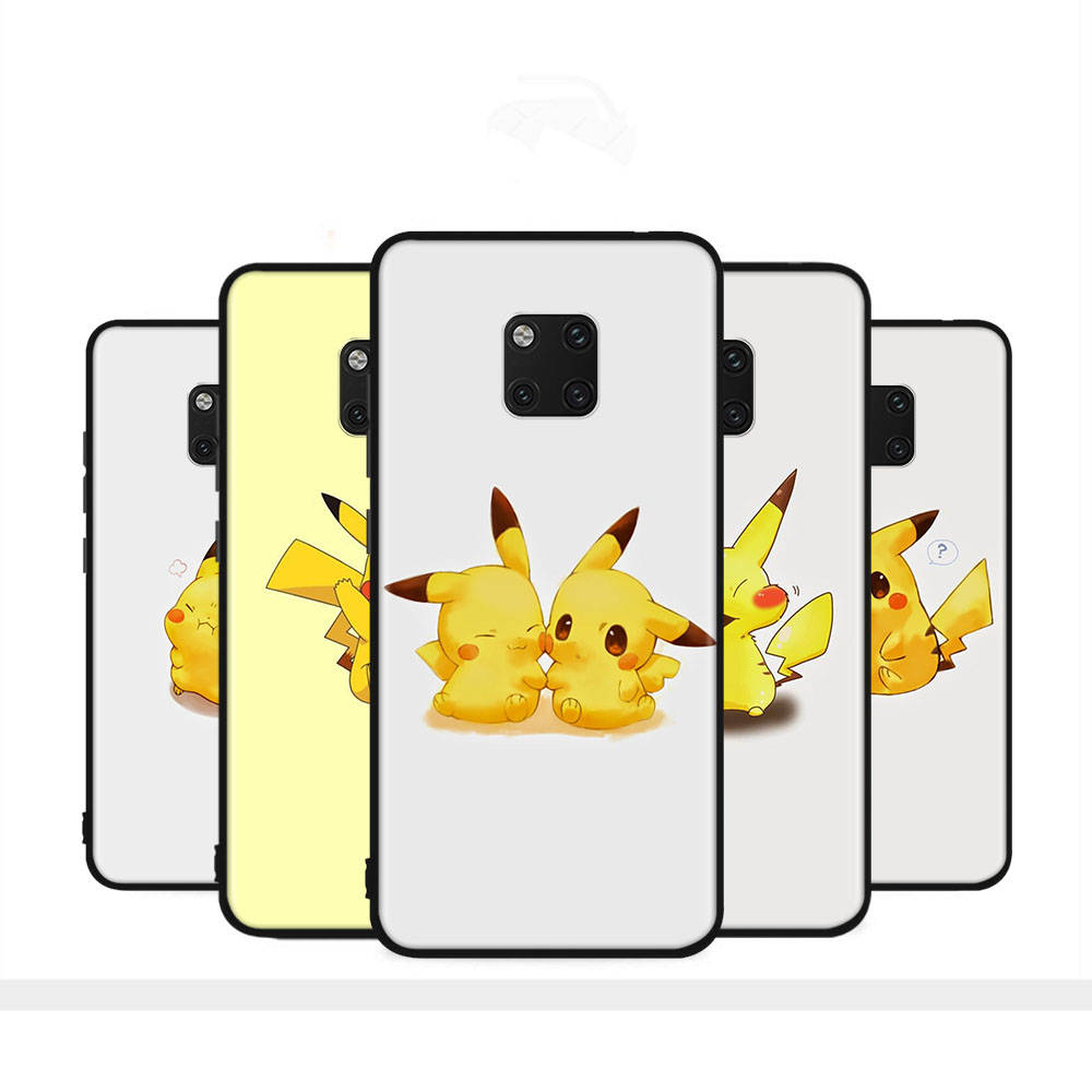 Чехол PK19 Little Cute Pikachu Black Sofe для Samsung Note 20 Lite S24 Ultra S23 A03 A05 A06 A11 A71 A15 A16 A13 A24 A25 A33 A52 A53 A50 M55 M35 Plus