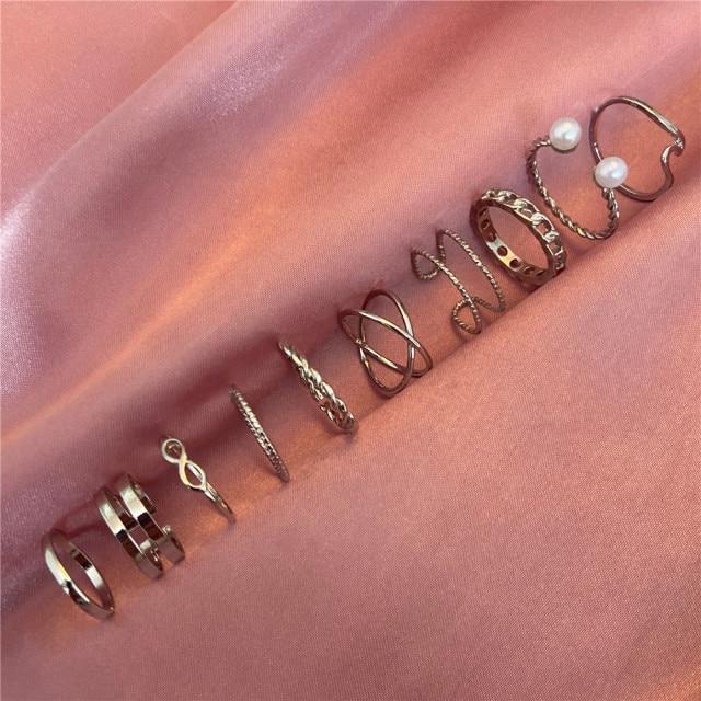 6 шт. Винтажный готический набор колец с бабочкой и цветком, многоэлементный набор для женщин и мужчин, ретро-персонаж, подарки на палец