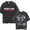Vintage Washed System of A Down Toxicity Album Graphic T-shirt Unisex Rock Oversized Streetwear Short Sleeve Soft Cotton Breathable Tee Tops