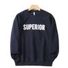 Men's Autumn and Winter Crew Neck Pullover Sweatshirt with Heavy Embroidery, Loose Casual Top, Trendy