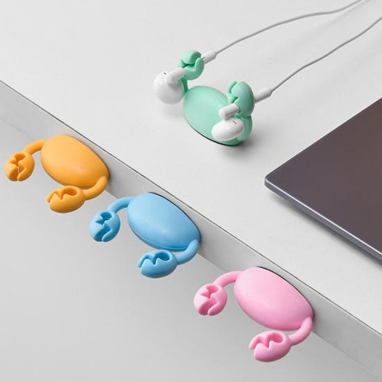 Милый краб органайзер для кабелей клипса процессор для проводов самоклеящийся держатель для аккуратной укладки проводов для кабелей данных, наушников, мыши, питания