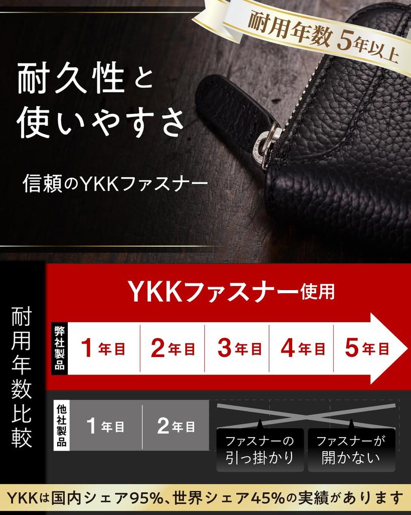 Craft Leather with Lasting Coin Purse Coin Case Genuine Leather Small Wallet with Key Ring [Luminous Beauty] Men's Women's [STREAM] (Black)