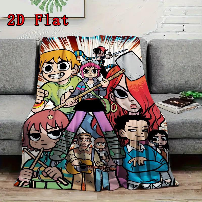 Scott Pilgrim 2D Flat Pattern Flannel Blanket High quality All Seasons Warmth and Comfort Perfect for Christmas Gifts.NMT0928555