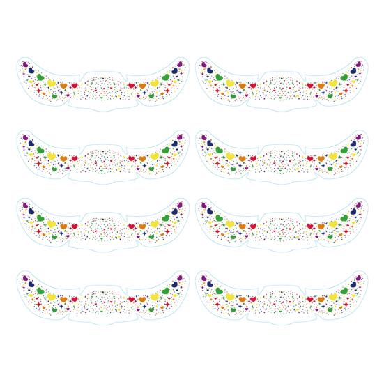 Радужный фестиваль наклейки на лицо Металлические веснушки Наклейки в виде сердечек Водостойкие временные татуировки для вечеринок фестивалей фотобудок