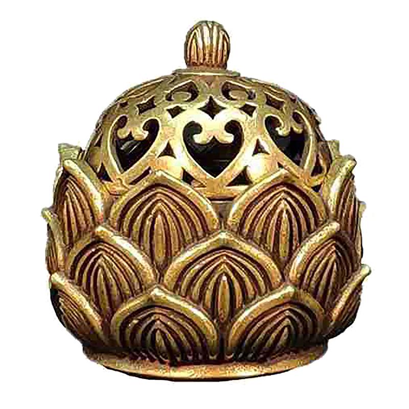 Retro Copper Small Lotus Hollow Out Incense Stick Burner Brass Incense Holder