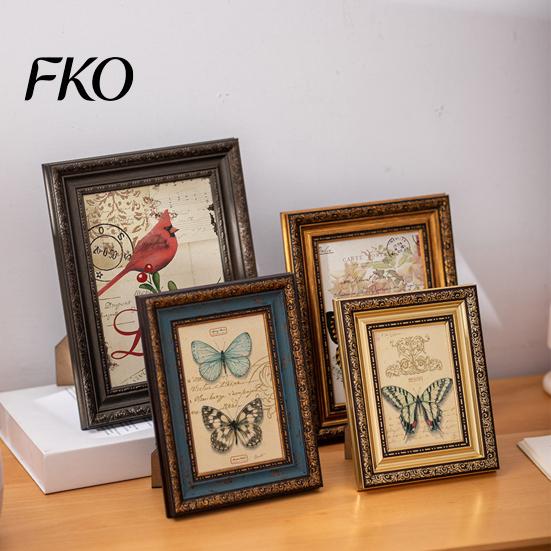 Picture Display Frame 5/6/7/8/10-inch A4 Vintage Photo with Acrylic Front, Holder Style for Tabletop, Family Decoration Home
