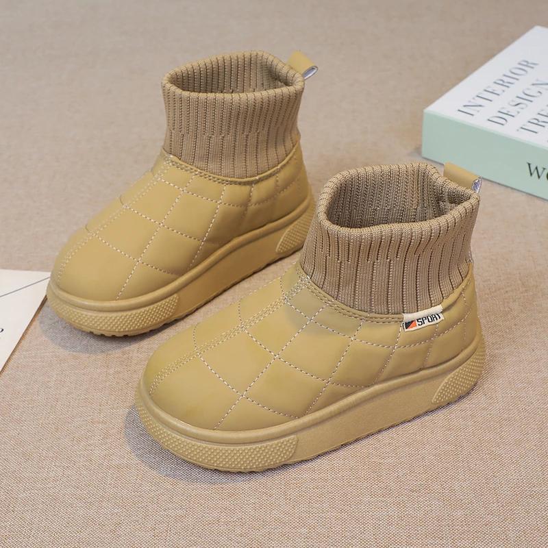 2024 Детские короткие ботинки для девочек и мальчиков, зимние, новая мода, корейский стиль, мягкая подошва, противоскользящие, повседневные, универсальные, теплые туфли