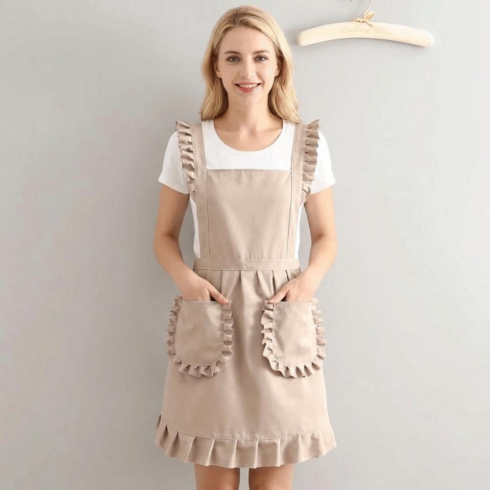 Непромокаемый фартук в корейском стиле Милый безрукавный фартук для официанта Рабочая одежда для кейтеринга Кухня