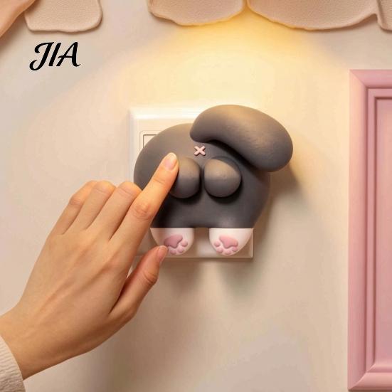 3D-печатное украшение для выключателя в виде кошки, крышка для подсветки кнопки, настенная панель с двойным переключателем, декоративная панель в форме ягодиц для дома, офиса, спальни