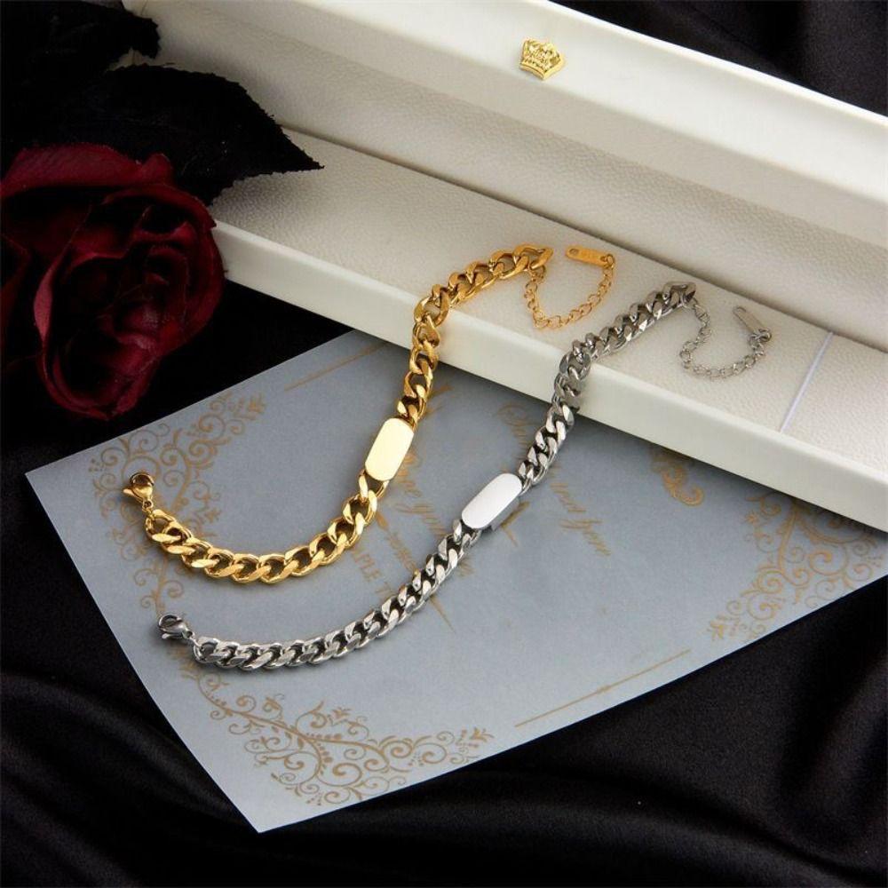 Simple Titanium Steel Necklace Solid Color Punk Necklace Bracelet Decoration