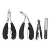 4 Pcs Nail Clippers Kit Long Handle Wide Opening Nail Clippers Set with Cuticle Nipper File