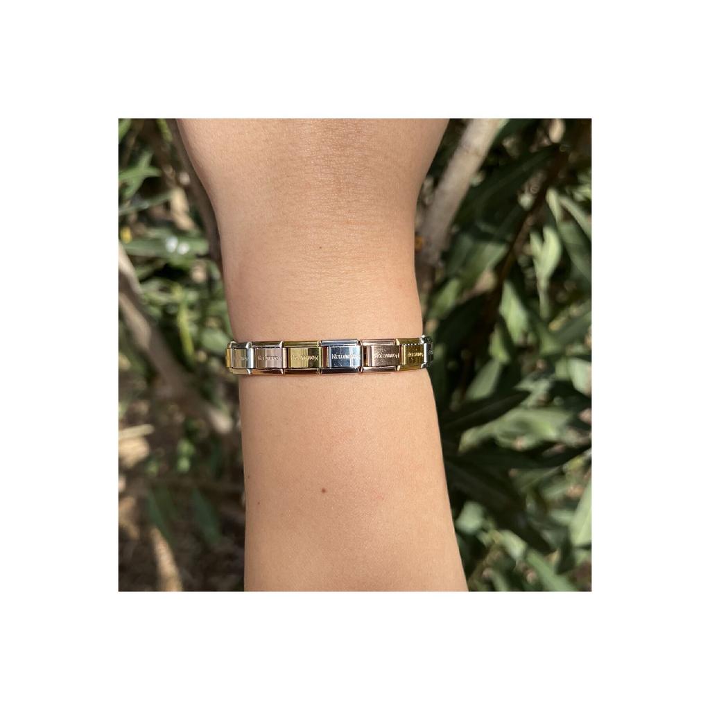 Итальянский очаровательный серебряный браслет длиной 18 см с детальной моделью из нержавеющей стали