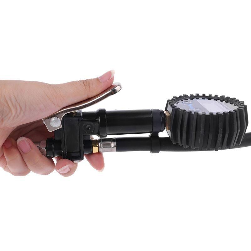 Цифровой насос для накачивания шин с манометром 200 фунтов на квадратный дюйм, воздушный патрон для грузовика/автомобиля/велосипеда