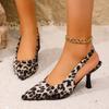 Fashion Classic Leopard Party Shoes Sexy Pointed Toe Sling Back Pumps Women 2025 New Summer Thin High Heels Shoes Woman
