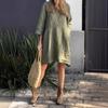 Summer Women's Loose Casual Pocket Solid Color Dress