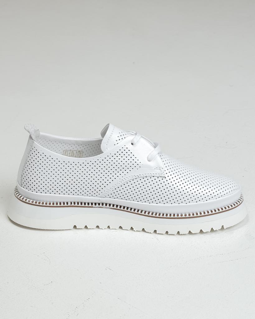 Туфли перфорированные Krula 35824 36 белые кожа